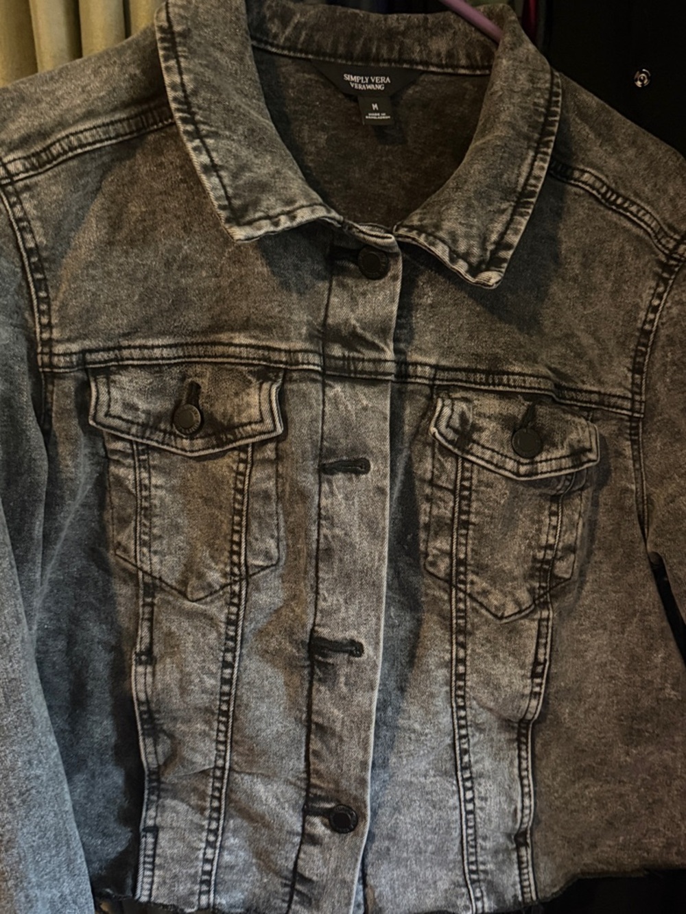 Simply Vera Vera Wang Gray Washed Denim Trucker Jacket